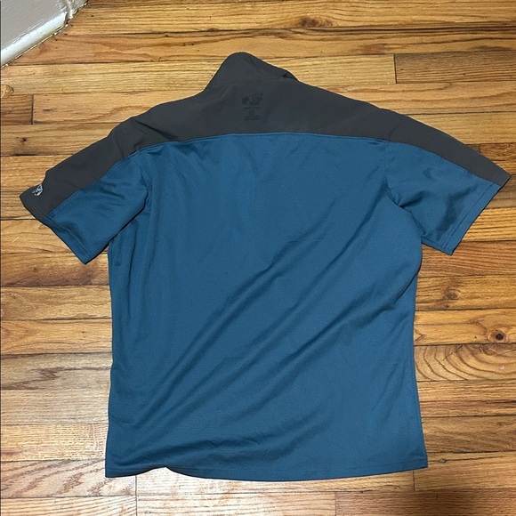 Mountain Hardwear Teal and Charcoal Polo Shirt - Picture 3 of 4